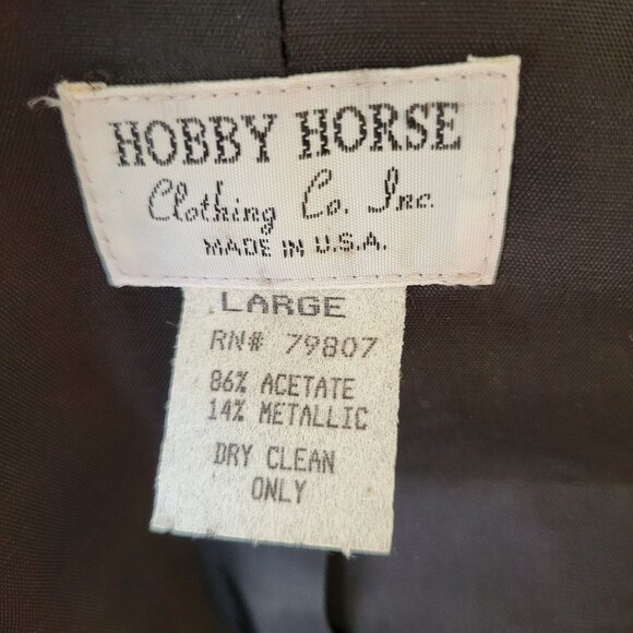 Hobby Horse‎ Red Metallic Vest L USA Horseman Show Geometric Print - Picture 3 of 5